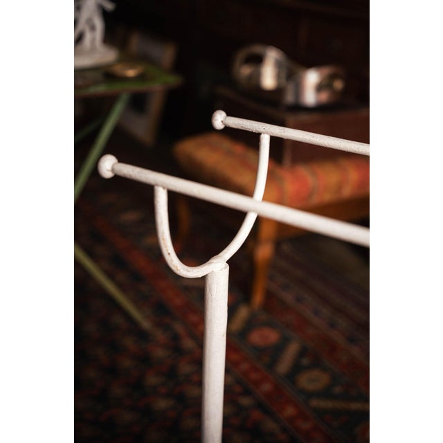 Antique White Enameled Iron Towel Holder For Sale - Image 3 of 6