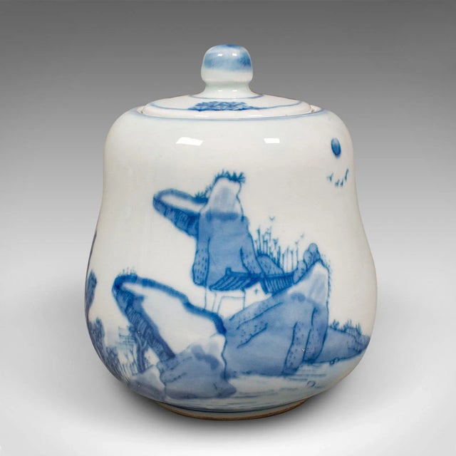 Victorian Small Antique Chaire Pot, Oriental, Ceramic Tea Caddy, Canister, Victorian, 1900 For Sale - Image 3 of 9
