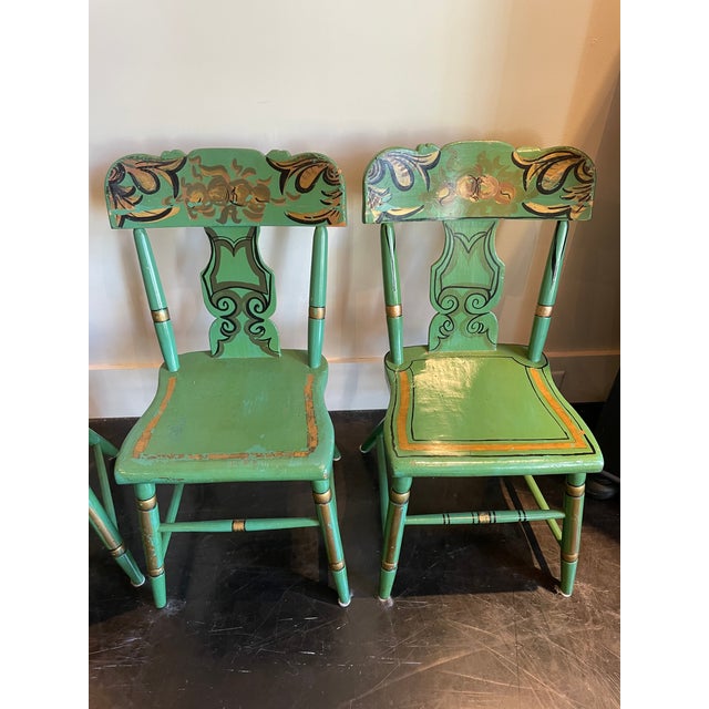 19th Century Vintage Tole Painted Dining Chairs Set of 6 Chairish