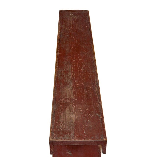 19th century swedish painted pine bench circa 1890. Good quality piece of practical furniture ready for everyday use...
