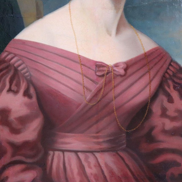 Unknown, Portrait of a Young Woman, Oil Painting on Canvas, Framed For Sale - Image 13 of 16