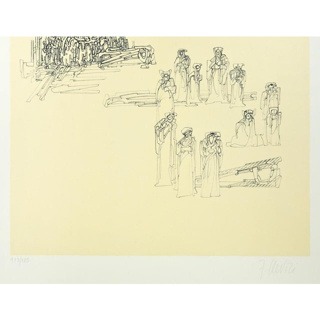 1970s Fabrizio Clerici, Gestural Composition, Lithograph, 1970s For Sale - Image 5 of 6