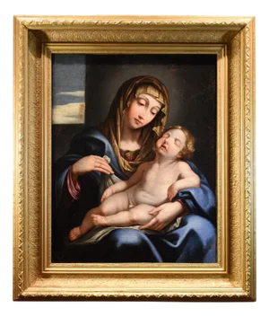 Giovan Battista Salvi / Il Sassoferrato, Madonna & Child, 1660, Oil on Canvas, Framed