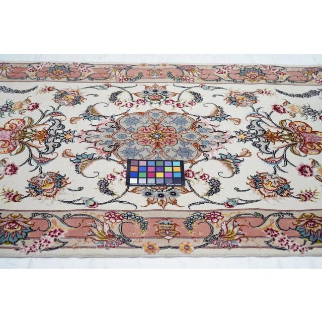 Extremely Fine Persian Tabriz Woven by the Artist Master Weaver, Wool & Silk Runner 2'9'' X 7'8'' For Sale - Image 10 of 10