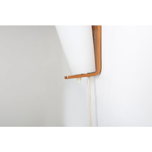 Wall Lamp in Curved Teak and Plywood by Louis Kalff for Philips, 1959 For Sale - Image 10 of 12