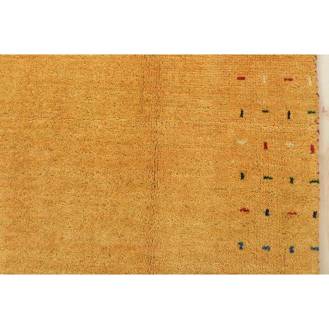 Gabbeh Rug 2’3” X 4’8” Gold Wool Contemporary Hand-Knotted Carpet For Sale - Image 9 of 13