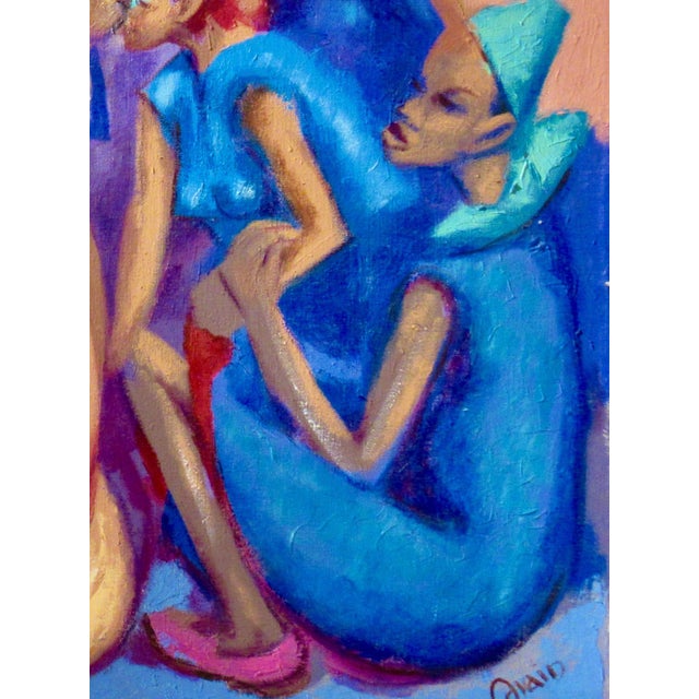 Petion Savin Market Scene 1968 Painting For Sale - Image 4 of 7