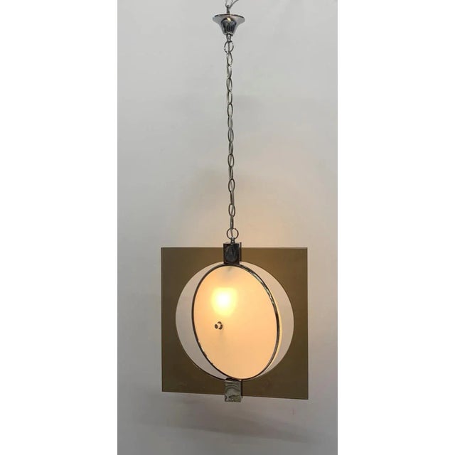 1970s Vintage Art Fountain Chandelier with Hand Mown Glass Pendant, Italy, 1970s For Sale - Image 5 of 6