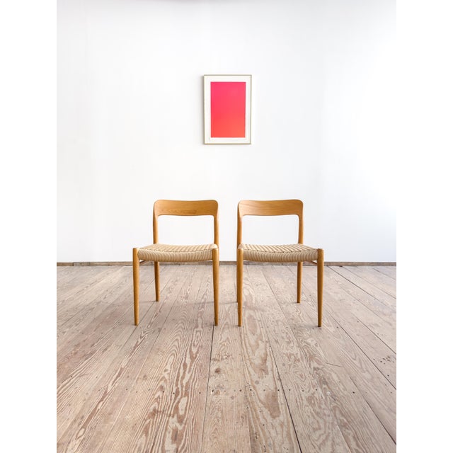Dimensions: approx. 50 × 45 × 77 × 44 cm (width × depth × height × seat height) original set of two dining chairs by niels...