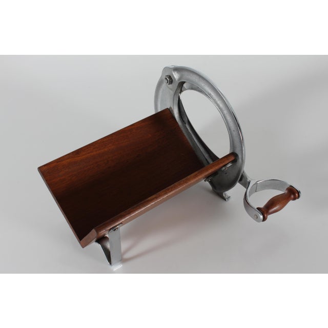 Long Danish Model 294 Bread Slicer in Chromium and Mahogany from Raadvad, 1950s For Sale - Image 6 of 12