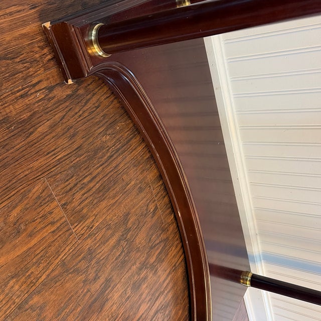 1980s Bombay Co. Neoclassical Empire Style Mahogany Marble Top Console Table. For Sale - Image 6 of 6