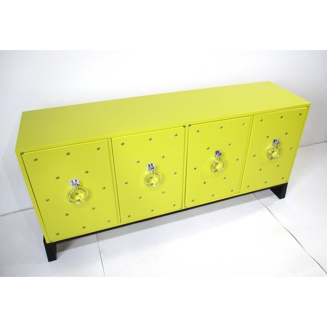 After Tommi Parzinger Glamorous Studded Handcuff Credenza Sideboard For Sale - Image 14 of 17
