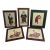 Vintage Theorem-Style Folk Art Santa Claus Christmas Wall Art – Set of 5 For Sale