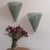 Stunning pair of large green glass sconces from Italy, 1960s. Half-round cylindrical form sconces with tapered bottom and...