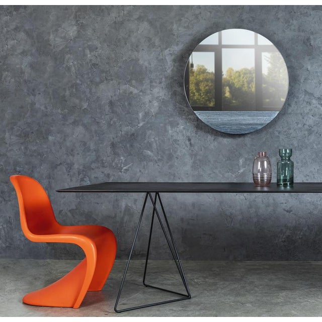 Orizzonte 1200 Silver Round Mirror by Disain1971 For Sale - Image 4 of 7