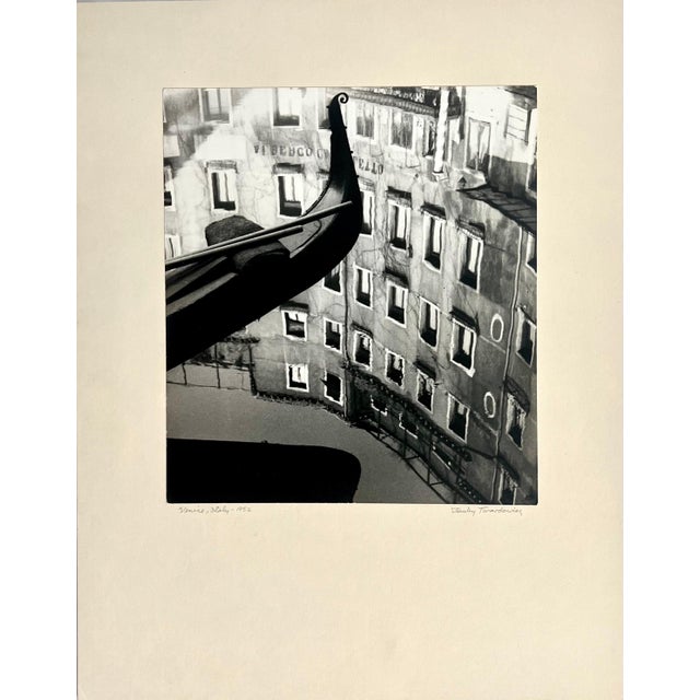 Stanley Twardowicz, Vintage Silver Gelatin Photograph Stanley Twardowicz Venice Italy Gondola Photo For Sale - Image 9 of 9