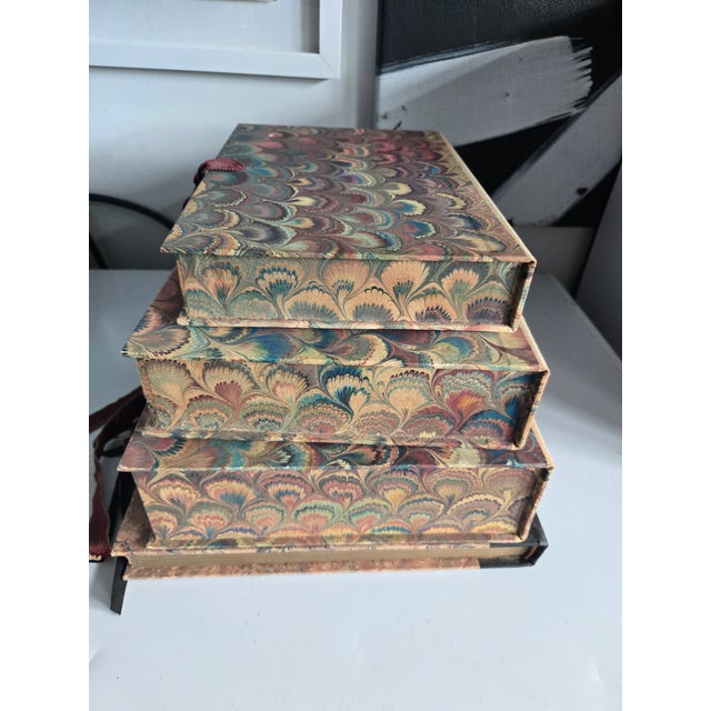 Vintage Handmade Paper Venetian Boxes - Set of 4 For Sale - Image 4 of 7