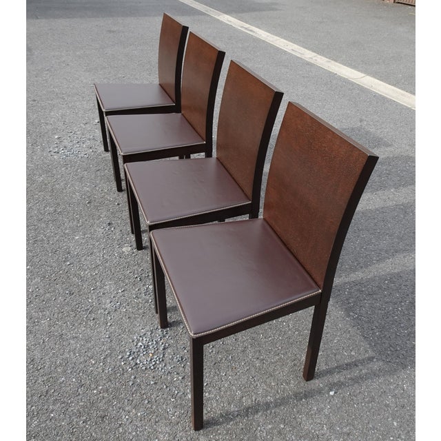 Modern Italian Chairs with Leather Seats by Cecotti F., 1990s, Set of 4 For Sale - Image 17 of 18
