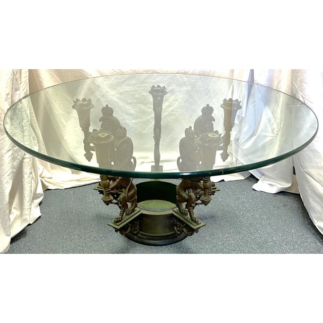 Bronze Antique Architectural Salvage Bronze Regency Royal Lion Epergne Coffee Table For Sale - Image 8 of 13