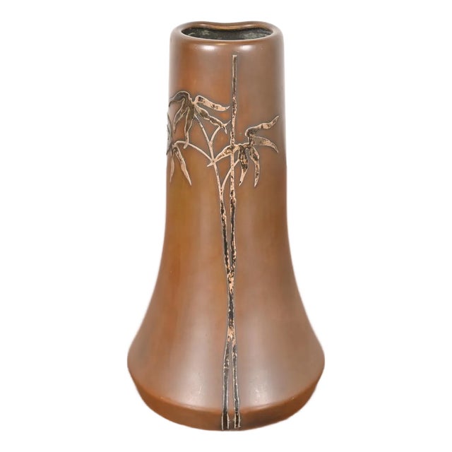 Heintz Arts & Crafts Sterling Silver on Bronze Vase For Sale
