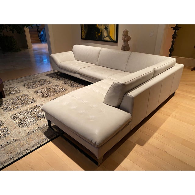 Modern Roche Bobois Leather Sectional For Sale - Image 3 of 9