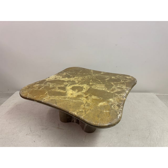 Italian Biomorphic Square Marble Table, 1970s For Sale - Image 9 of 17