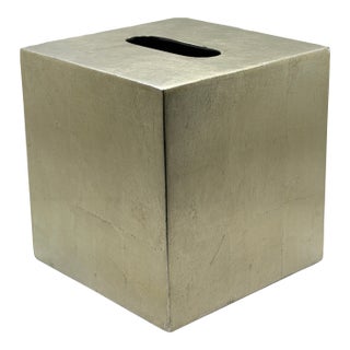 Vintage Oggetti Square Silver Tissue Box For Sale