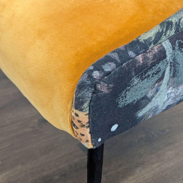 Anthropologie Bara Floral Velvet Lounge Chair With Swan Motif For Sale In San Francisco - Image 6 of 10