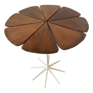 1960s Teak and Steel Petal End Table For Sale