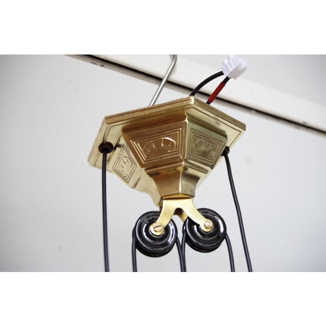 Art Nouveau Pull Down Brass Pendant Light, 1890s For Sale - Image 4 of 18
