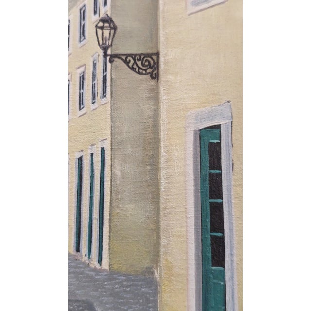 Mid 20th Century Framed Signed Painting on Canvas. Girl on Lisbon Alfama Street by Antonio M Paulino For Sale - Image 9 of 15