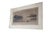 #48581 Antique black and white panoramic landscape / marsh etching featuring a man hunting ducks in his canoe at dusk....