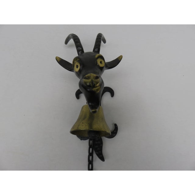 Black Brass Goat Door Bell by Walter Bosse, 1950s For Sale - Image 6 of 13