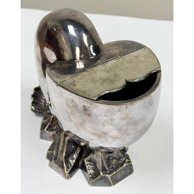 1880s English Silver Plated Nautilus Spoon Warmer For Sale - Image 4 of 11
