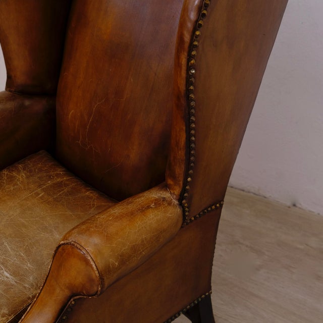 Victorian English Bergere Leather Armchair For Sale - Image 4 of 18