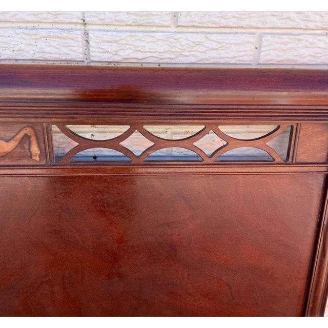 This is an absolutely stunning and unique vintage Lammerts full-sized headboard with beautifully carved cutouts. *Streaks...