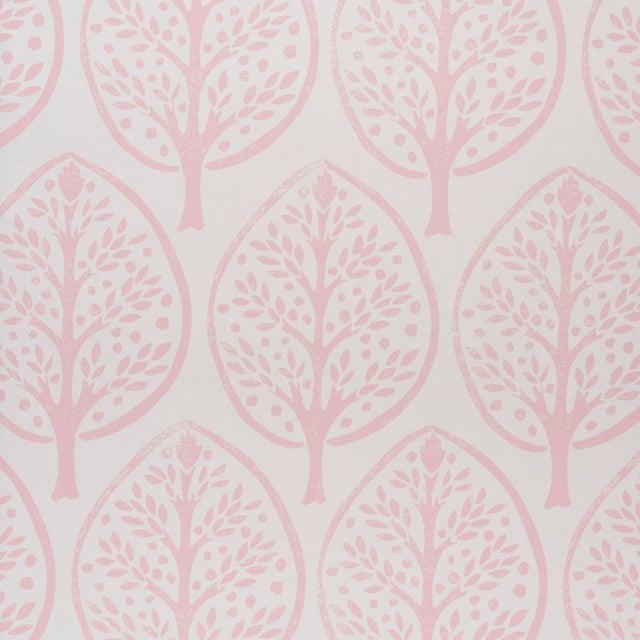 Contemporary Sample - Schumachr x Molly Mahon Tree Wallpaper in Pink For Sale - Image 3 of 6