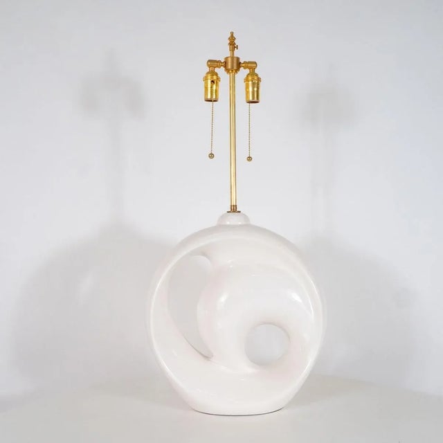 Single Sculptural Ceramic Table Lamp For Sale - Image 4 of 12