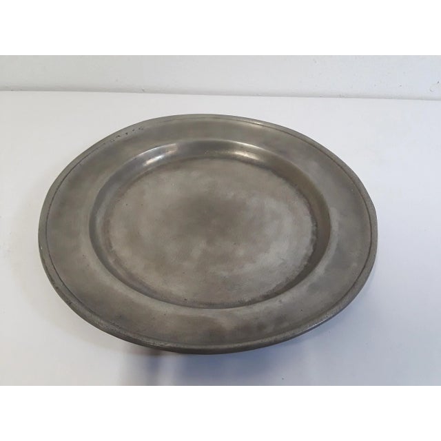 French Style Pewter Plate For Sale - Image 4 of 4