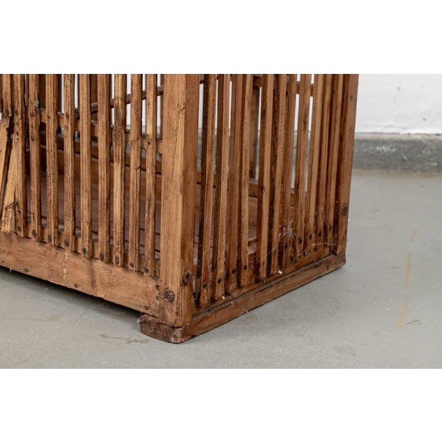 Wood Antique Chinese Hand Carved Wooden Birdcage For Sale - Image 7 of 11
