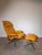 Metal Set of City Recliner with Ottoman in Mustard Yellow Leather from Stressless For Sale - Image 7 of 8