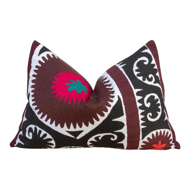 Indira Gul Suzani Lumbar Pillow For Sale