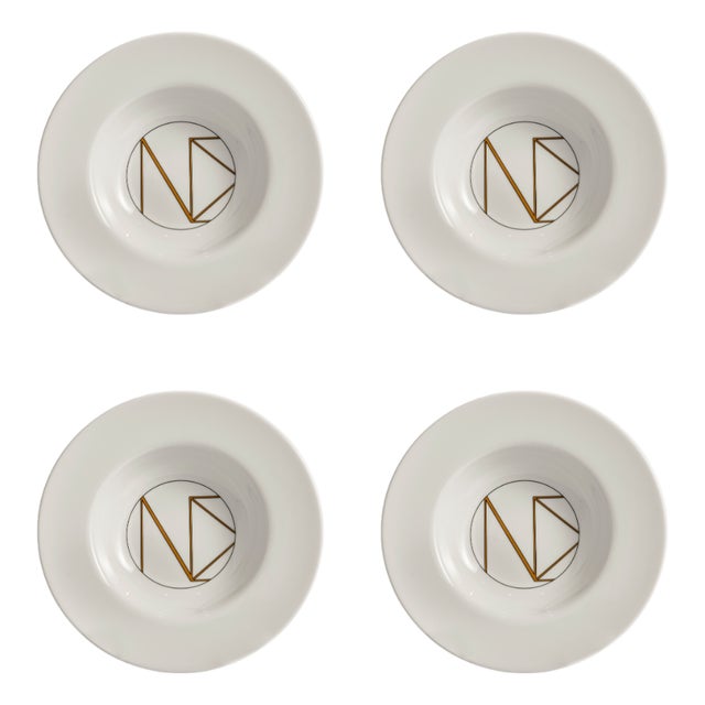 Alina Soup Plate Set of 4 by Nina Magon For Sale
