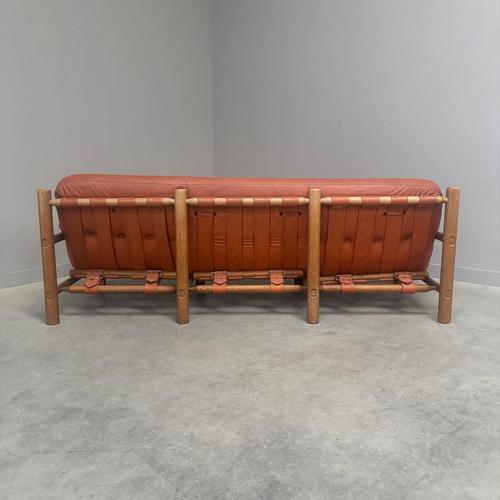 Brutalist Brazilian Leather Lounge Sofa, Germany, 1960s For Sale - Image 10 of 15