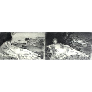Pawel Zablocki, Giorgione and Vecchio's Venuses, Etching on Paper, 2009 For Sale