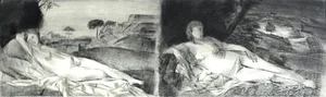 Pawel Zablocki, Giorgione and Vecchio's Venuses, Etching on Paper, 2009