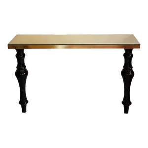 Large Marble & Brass Console Table Italy 1980s