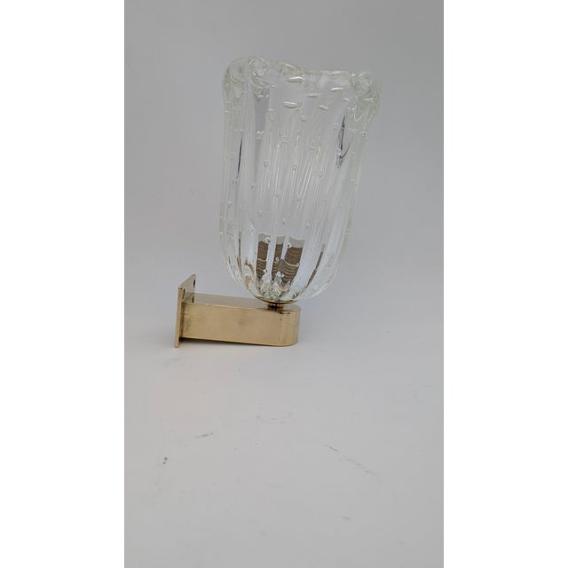 Metal Murano Glass and Brass Wall Lights from Barovier&Toso, 1950s, Set of 2 For Sale - Image 7 of 10