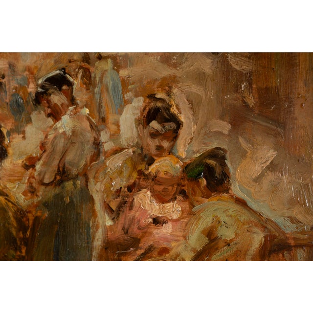 Cesare Ciani, Village Market Scene, Oil Painting For Sale - Image 3 of 17