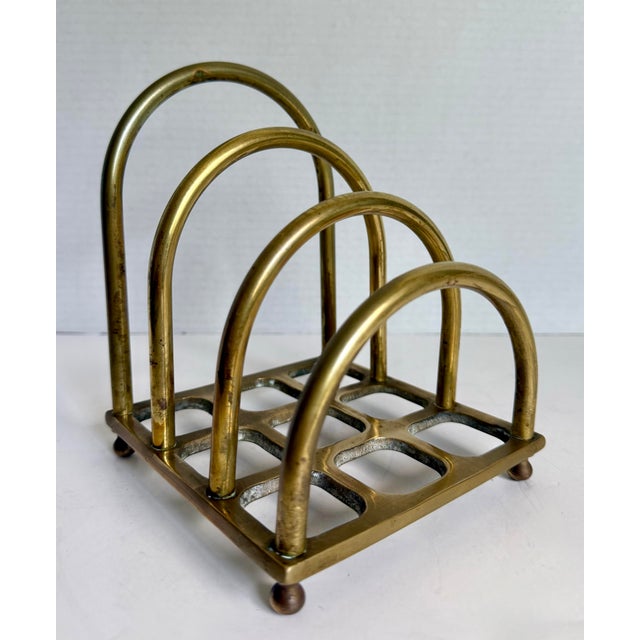 1980s Postmodern Brass Letter Holder by Geary's Beverly Hills For Sale - Image 4 of 11